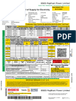 Bill of Supply For Electricity: BSES Rajdhani Power Limited