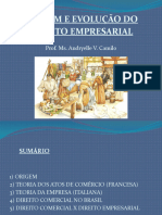 Origem E Evolução Do Direito Empresarial: Prof. Ms. Andryelle V. Camilo
