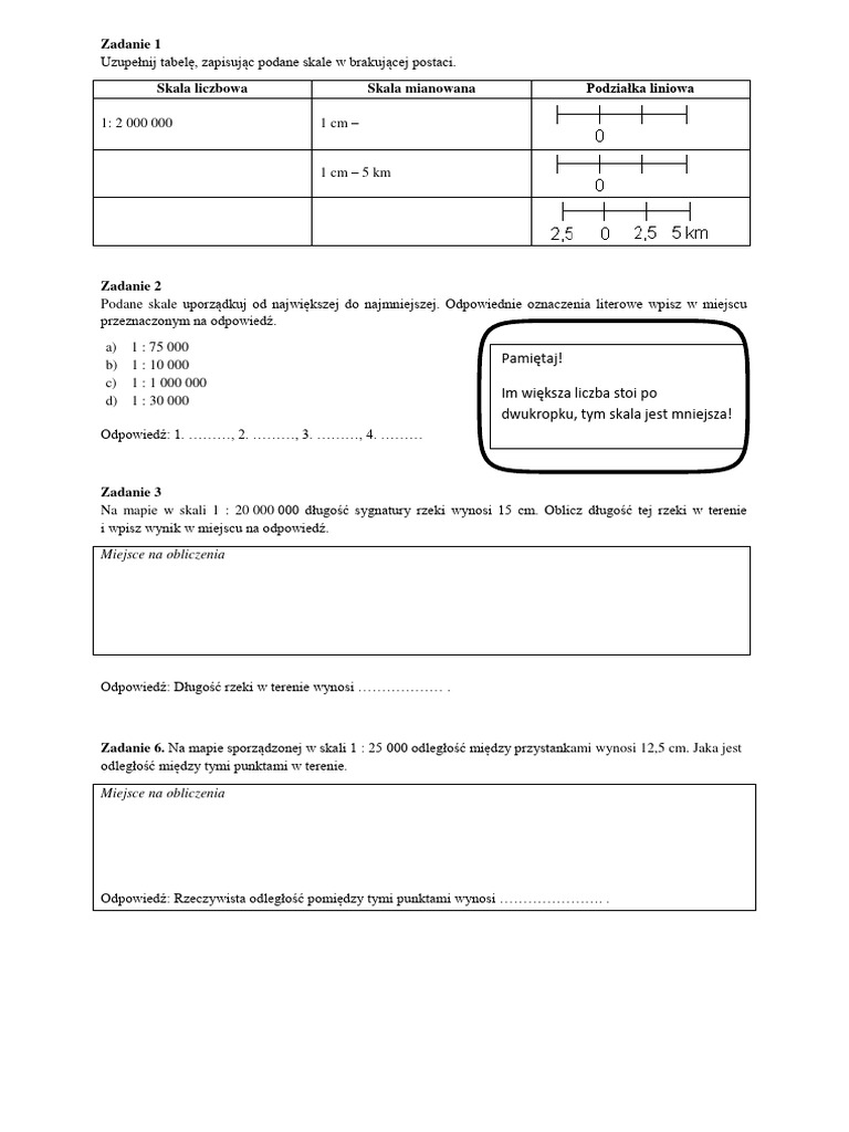 Zadania Skala Klasa 5 | PDF