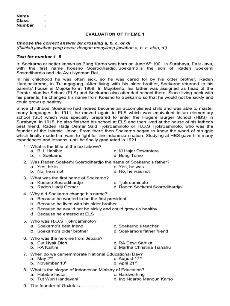 Evaluasi Kelas 6 1 Pdf Java Indonesian People