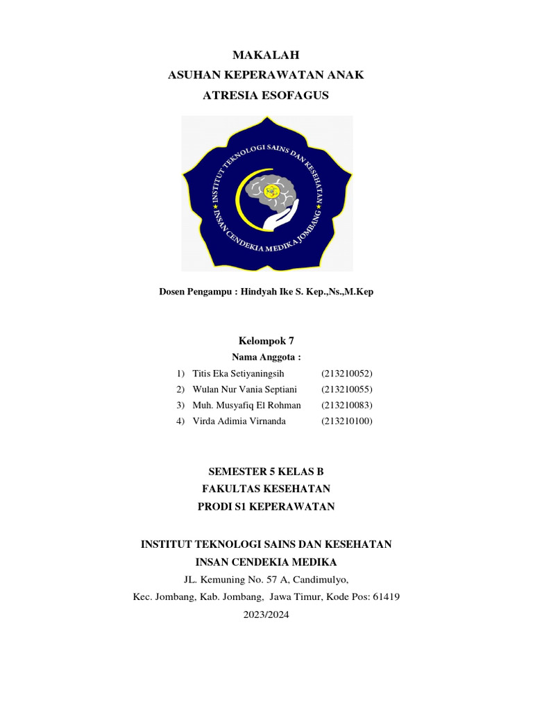 Asuhan Keperawatan Atresia Esofagus | PDF