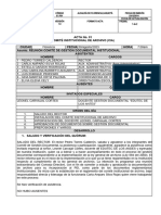 Código E1.F01 Alcaldía de Florencia, Caquetá Fecha de Emisión 23/12/2014 Versión 1.0 Formato Acta Fecha de Actualización Página: 1 de 2