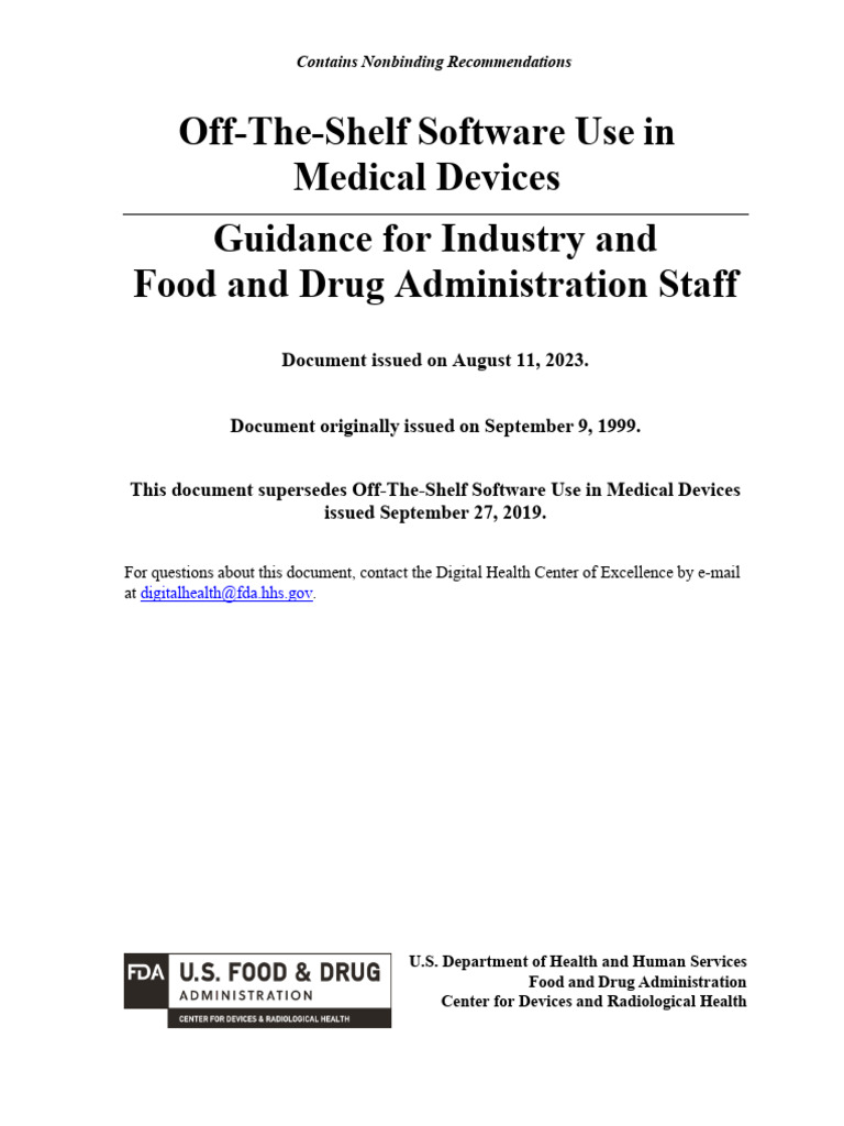 FDA Guidance OffTheShelf PDF Operating System Medical Device
