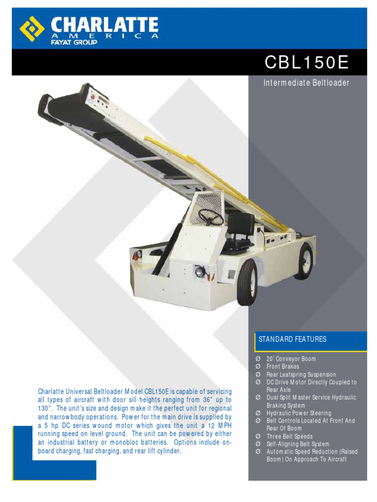 Charlatte CBL150E Belt Loader Overview | PDF | Elevator | Steering