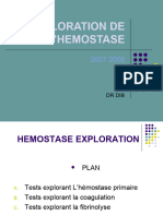 Exploration de L Hemostase