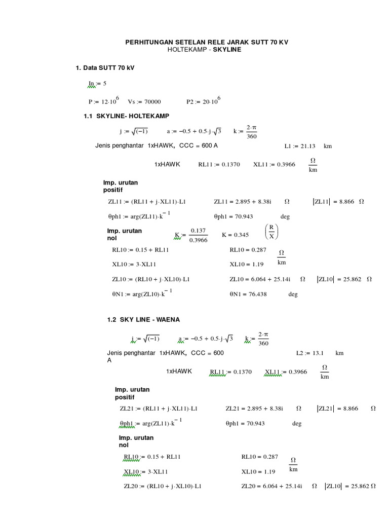 Distance Relay Calculation PDF Electricity Electrical Engineering