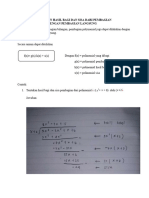 3.2 Menentukan Hasil Bagi dan Sisa Bagi dari Pembagian Polinomial Secara Langsung