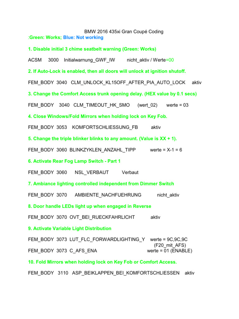 BMW F36 Coding Guide and Tips | PDF | Vehicles | Automotive Technologies