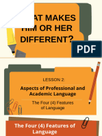 Lesson 2 Aspects of Professional and Academic Language