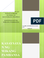 KASAYSAYAN NG WIKANG PAMBANSA-Ikawalong Linggo