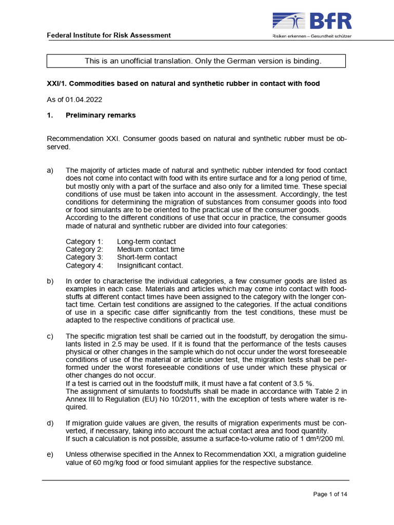BFR XXI1. Rubber Contact Food EN PDF Copolymer