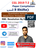 (All 3 Shifts) : Quantitative Aptitude (Mock Form-Printable in English)