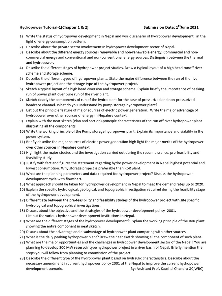 Hydropower Tutorial Pdf Hydroelectricity Energy Development