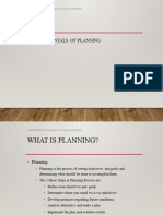 Fundamentals of Planning