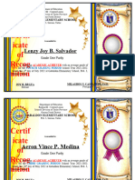 Certificate Grade One Purity 3rd