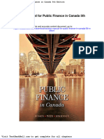 Solution Manual For Public Finance in Canada 5th Edition
