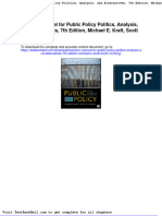Solution Manual For Public Policy Politics Analysis and Alternatives 7th Edition Michael e Kraft Scott R Furlong