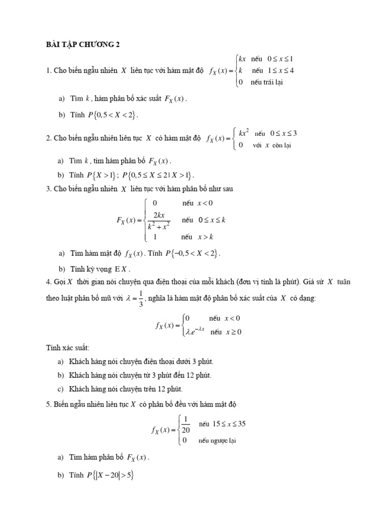 BT Chương 2 | PDF