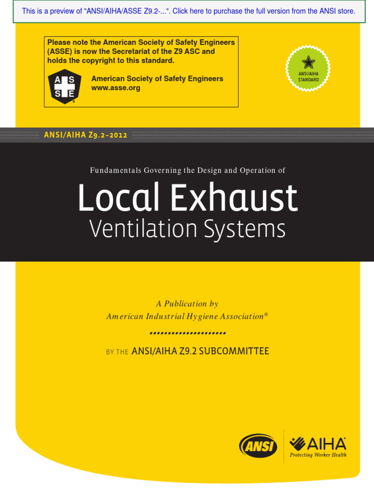 Preview Ansi+Aiha+Asse+z9.22012 PDF Ventilation (Architecture