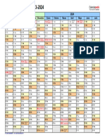 Calendario Escolar 2023 2024 Horizontal