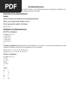 Two Dimensional Array