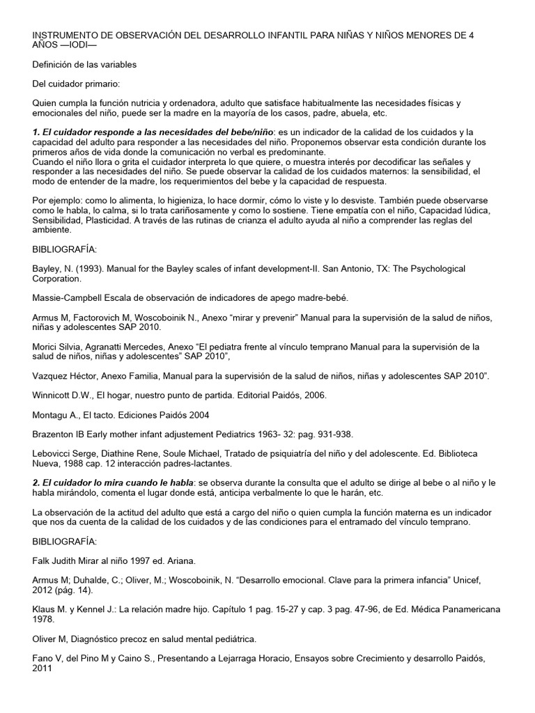 Iodi-Instrumento de Evaluación | PDF | Teoría de apego | Ciencias del ...