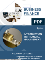 Business Finance Week 1 and 2