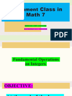 Fundamental Operations of Integers