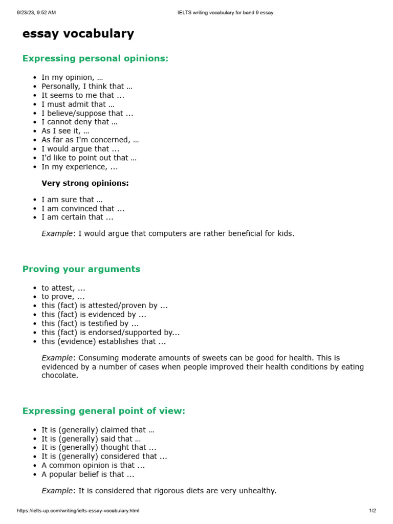 Writing Vocabulary PDF Evidence Cognition