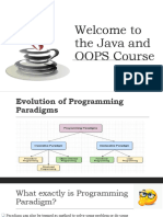 Welcome To The Java and OOPS Course