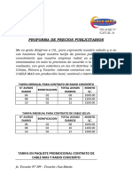 Proforma de Radio Concierto y Cable Mas 2018