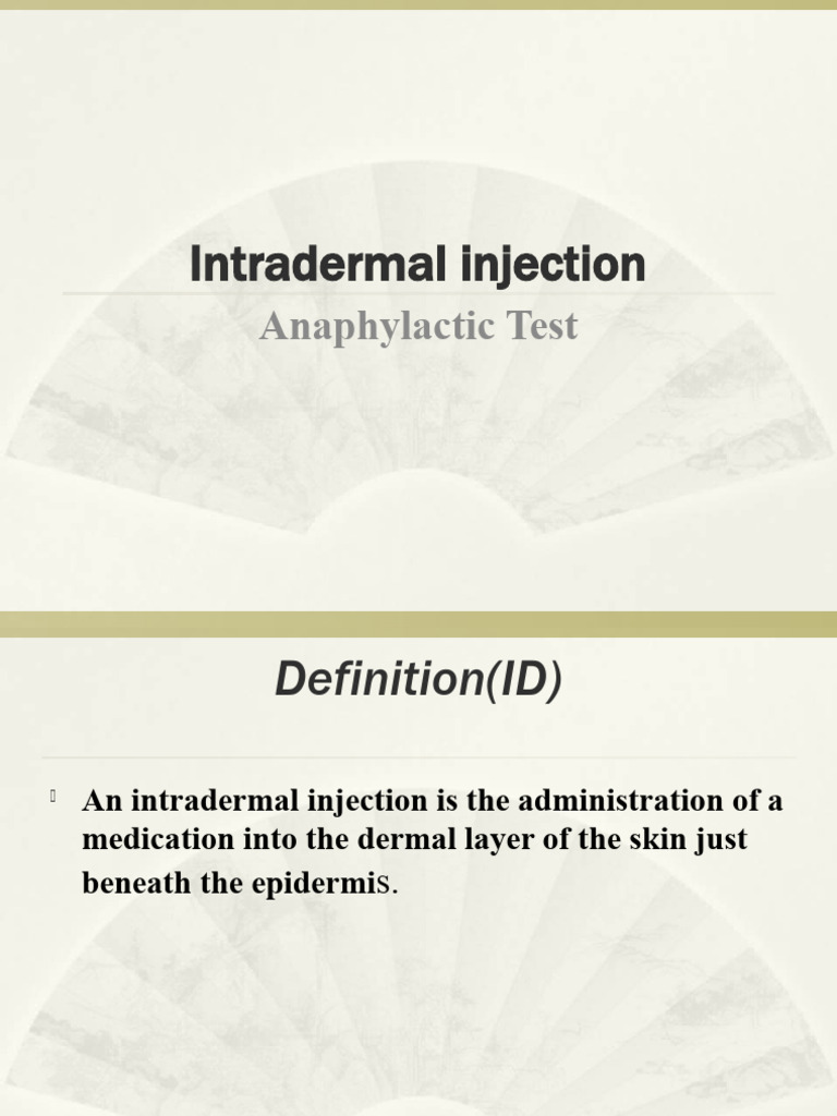 Intradermal Injection Overview and Procedure | PDF | Science & Mathematics