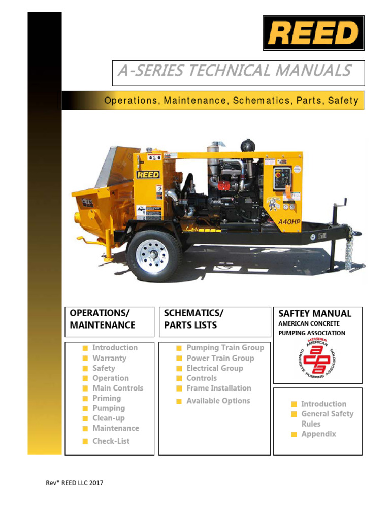 REED Concrete Pump Operations Manual | PDF | Pump | Valve