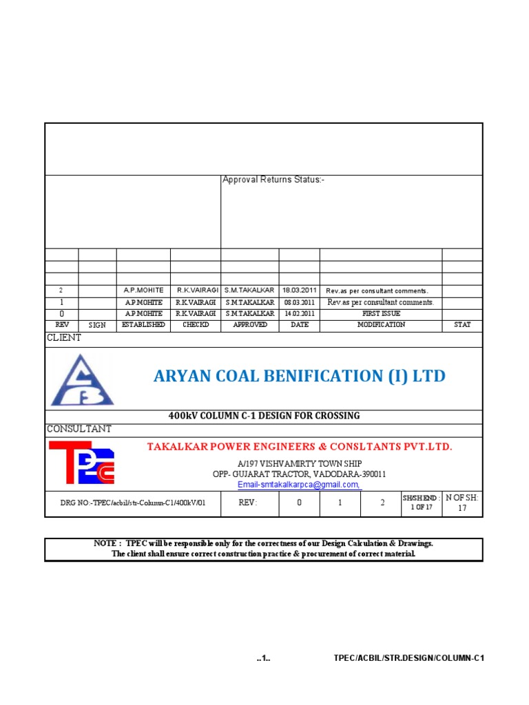 400kV Lattice Column Design Report | PDF | Bending | Stress (Mechanics)