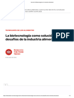 Usos de La Biotecnología en La Industria Alimentaria