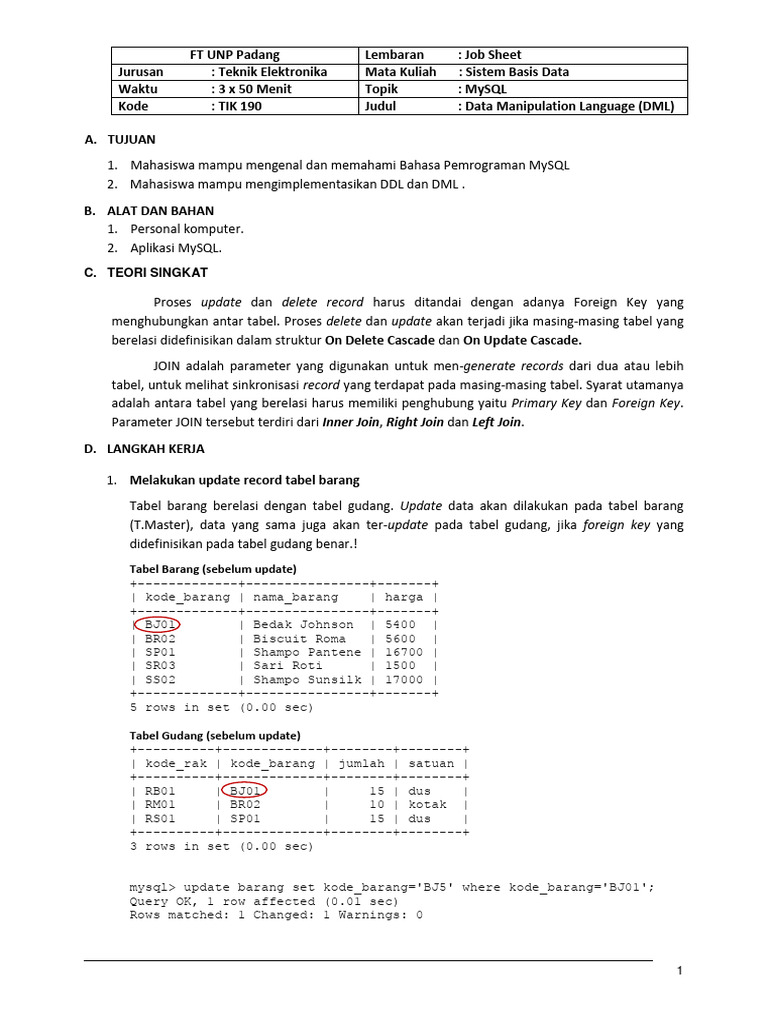 Jobsheet mysql dml join pdf komputer