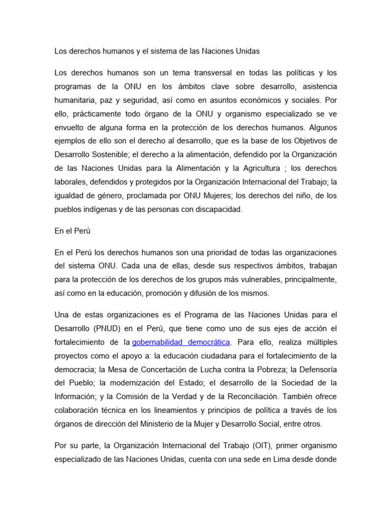 Los Derechos Humanos y El Sistema de Las Naciones Unidas | PDF ...