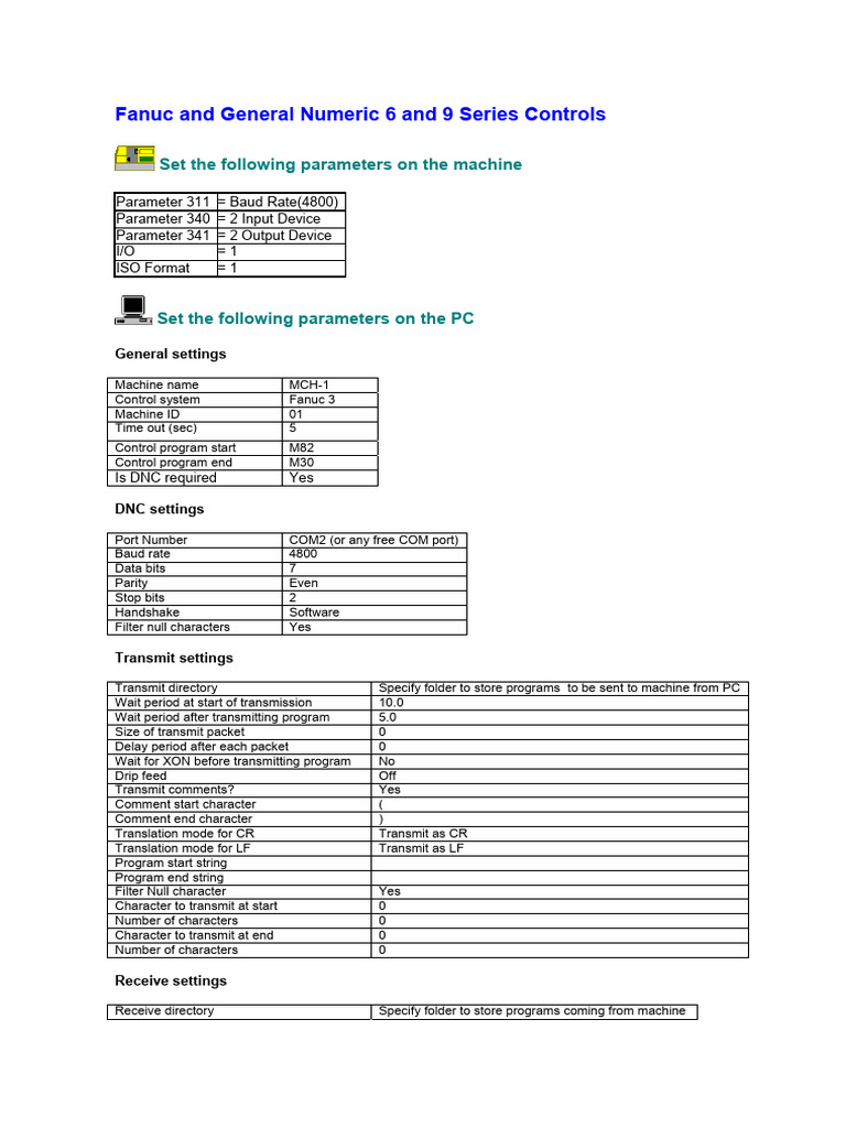 Fanuc General Numeric Setup Guide | PDF | Network Protocols ...
