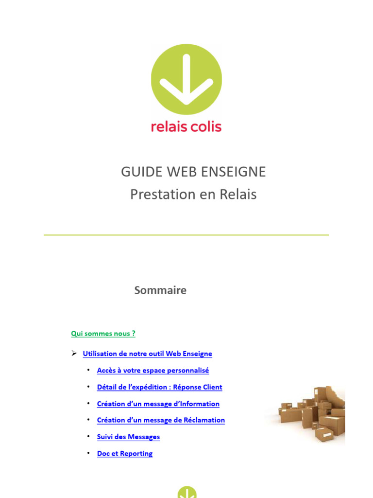 Guide Web Enseigne Prestation en Relais 2020-01 | PDF | Secteurs du ...