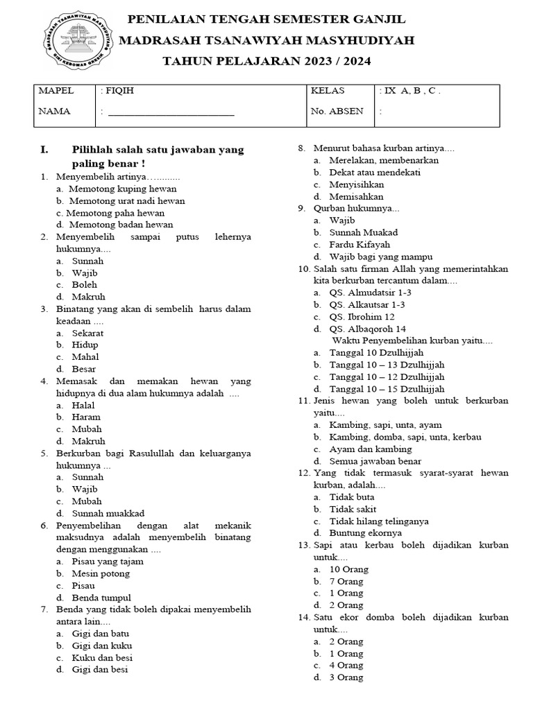 PHB Fiqih 9 Ganjil20232024 PDF