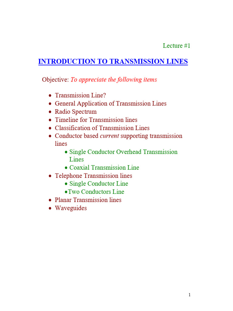 Transmission Lines Overview | PDF | Transmission Line | Coaxial Cable