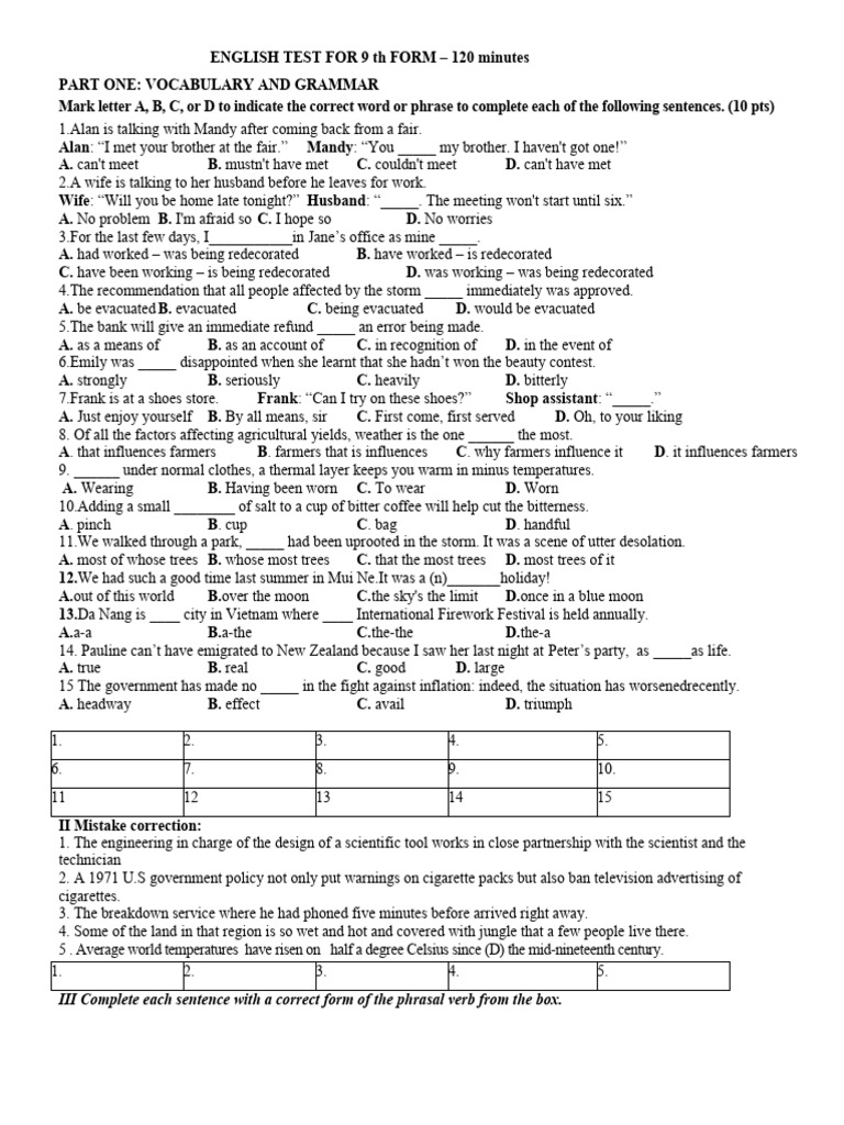 English Test for 9th Grade Students | PDF | Multilingualism | Intelligence