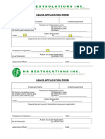 HRBS Leave Form Template