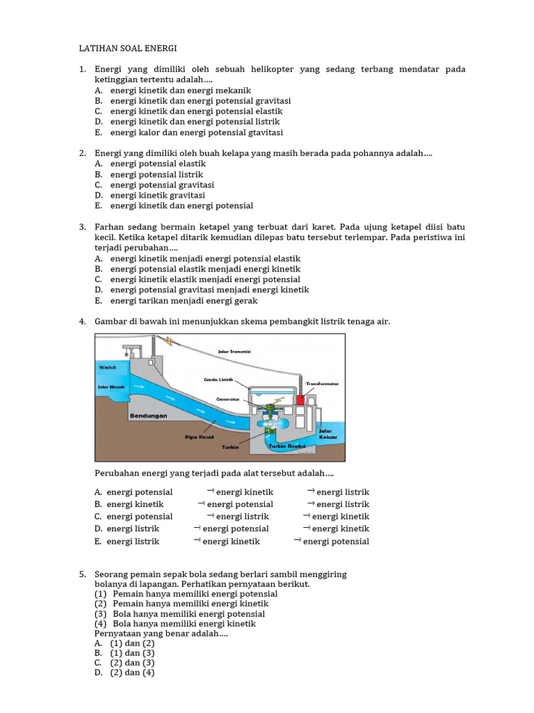 Latihan soal energi kelas x pdf