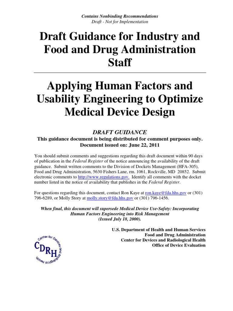 Applying Human Factors and Usability Engineering To Optimize Medical ...