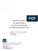 Procédure de Rédaction Des Rapports de Stages Et Mémoires v319