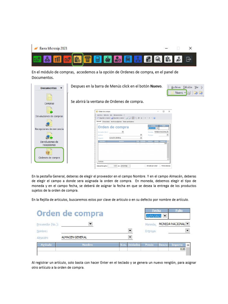 Manual Ordenes de Compra | PDF
