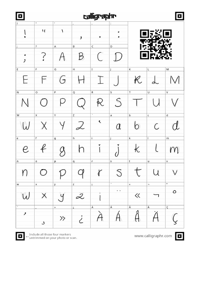 Calligraphr Template PDF