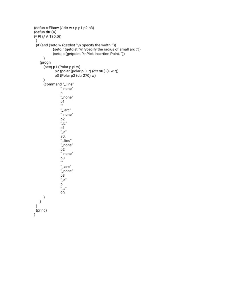 Elbow Shape CAD Script | PDF