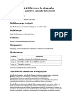 CBO Nº 2241-25 (Técnico de Desporto Individual e Coletivo (Exceto Futebol) )